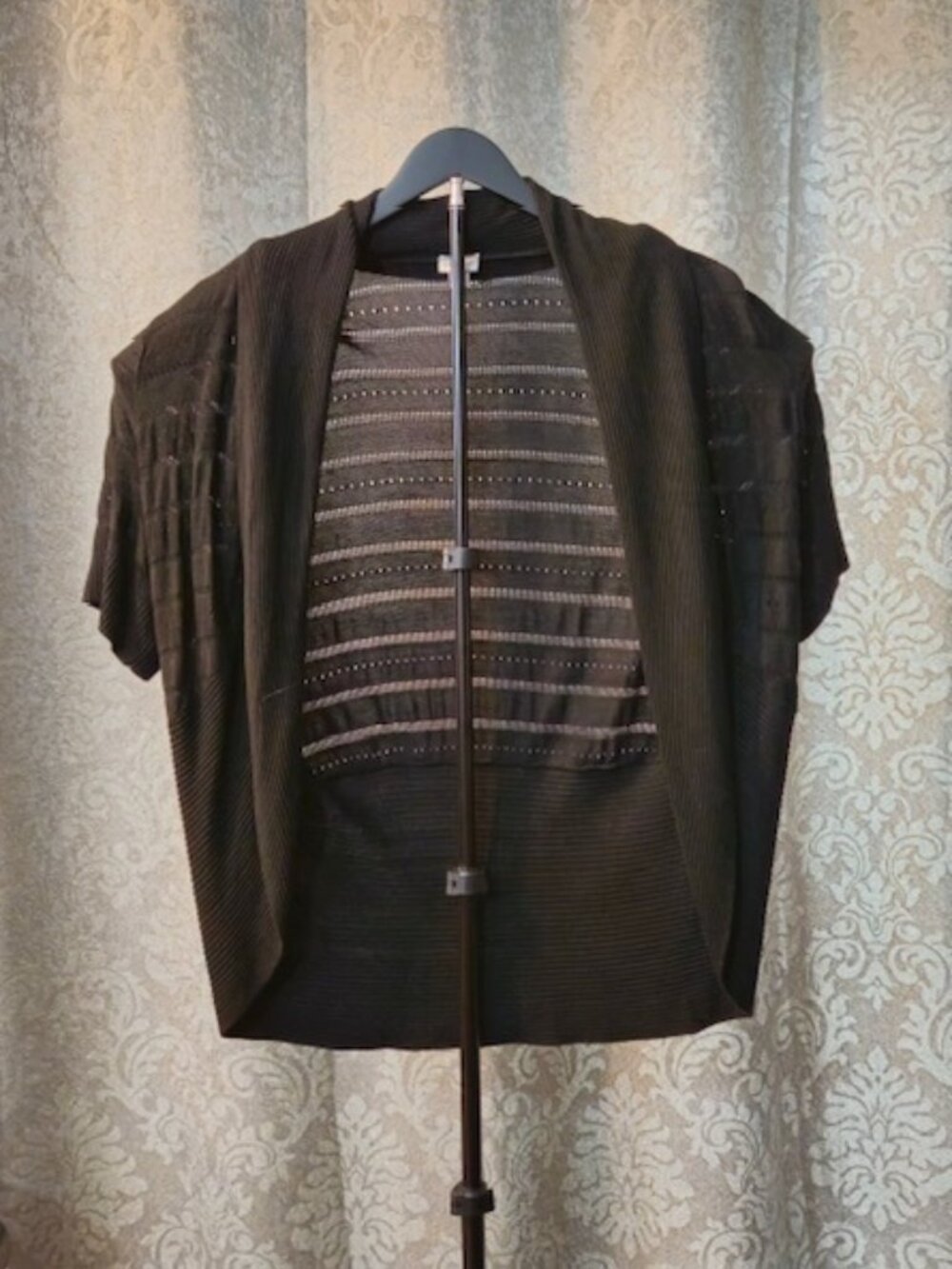 Worthington Cardigan Stripe See Through Back Detail 1X